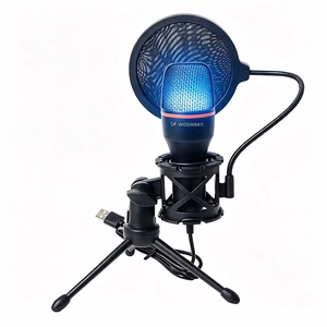 Wozinsky Studio Gaming USB Computer Microphone with RGB Stand - Black