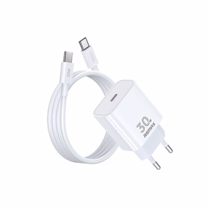 Charger Remax RP-U71 30W GaN USB-C + USB-C to USB-C cable 1.0m white