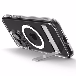 Spigen Ultra Hybrid S MagSafe Ümbris with Stand jaoks iPhone 15 Pro - läbipaistev