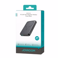 Powerbank Joyroom JR-W020 Mini 5000mAh USB-A USB-C induktiivne 20W - must + USB-C / USB-C kaabel