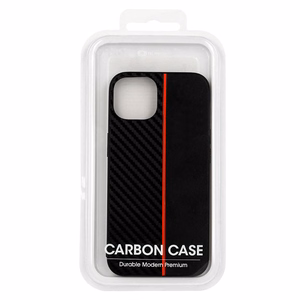 Tel Protect CARBON Ümbris jaoks Xiaomi Redmi 9 Must with punane stripe