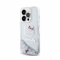 Hello Kitty Liquid Glitter Charms Kitty Head ümbris jaoks iPhone 15 Pro - hõbedane