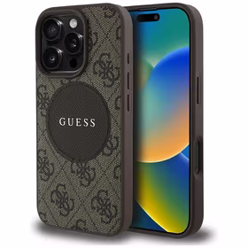 Guess 4G Circle Classic Logo MagSafe ümbris jaoks iPhone 16 Pro Max - brown