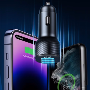 Joyroom JR-CCD03 3.4A Car Laadija with Display 3x USB-A - must