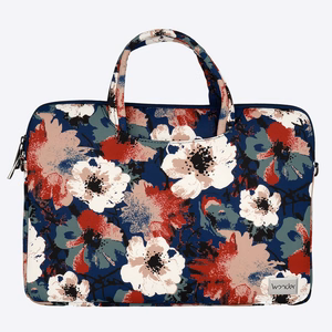Wonder Briefcase Laptop 15-16 inches sinine and camellias