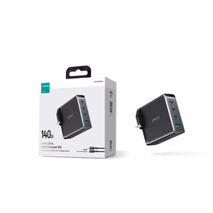 GaN Laadija UK Joyroom JR-TCG05UK 140W 3x USB-C USB-A + USB-C / USB-C kaabel 240W 1.2m