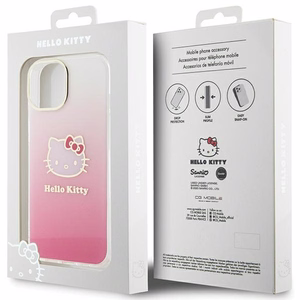 Hello Kitty IML Gradient Electrop Kitty Head ümbris jaoks iPhone 15 - roosa