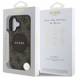 Guess 4G Circle Classic Logo MagSafe ümbris jaoks iPhone 16 - brown
