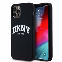 DKNY Liquid Silicone Valge Printed Logo MagSafe Ümbris jaoks iPhone 12/12 Pro - Must