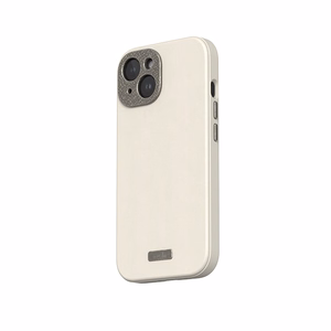 Moshi Napa MagSafe kvaliteetsest vegannahast ümbris seadmele iPhone 15, Eggnog White värvitoonis
