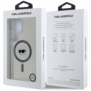 KARL LAGERFELD ümbris jaoks SAMSUNG S25 Ultra KLHMS25LHLSKIK (Magnetic IML Metal K. Heads) must