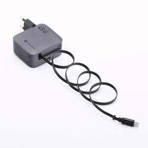 Phone laadija Forcell F-Energy GaN USB C + retractable kaabel USB C PD QC4.0 3A 45W VT-R5 hall