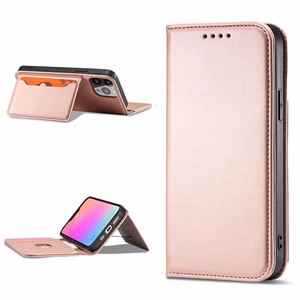 Magnet Card Case для Samsung Galaxy S23+ флип-чехол кошелёк подставка розовый