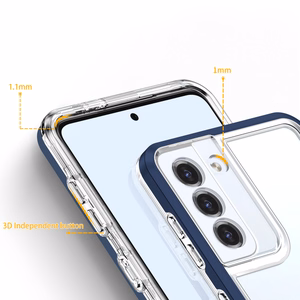 Чехол Clear 3in1 для Samsung Galaxy S23+ силиконовый с рамкой синий
