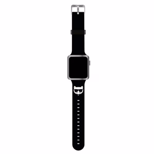 Karl Lagerfeld KLAWLSLCK ремешок для Apple Watch 42/44 / 45мм чёрный/чёрный Silicone Choupette Heads