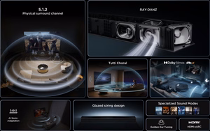 TCL Q Q75H Class 5.1.2-kanalise heliriba Dolby Atmos, Ray Danz tehnoloogia ja juhtmevaba subwooferiga