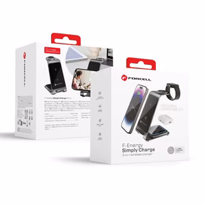 Juhtmevaba laadija Forcell F-Energy 3in1 Simply Charge aluminium compatible with Apple Watch and Samsung Watch hall