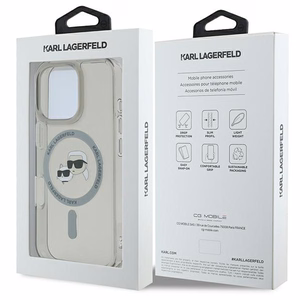 Чехол Karl Lagerfeld IML Metal Karl&Choupette Head MagSafe для iPhone 16 Pro Max (чёрный)
