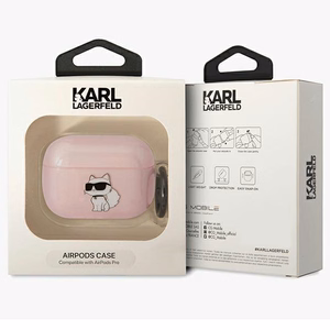 Karl Lagerfeld KLAPHNCHTCP чехол Airpods Pro розовый/розовый Ikonik Choupette