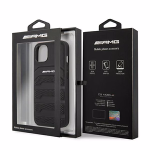 AMG Leather Debossed Lines чехол для iPhone 13 mini - чёрный
