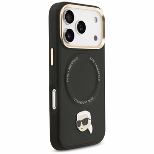 Karl Lagerfeld Big Strap Karl Metal Logo MagSafe Ümbris jaoks iPhone 17 Pro - must