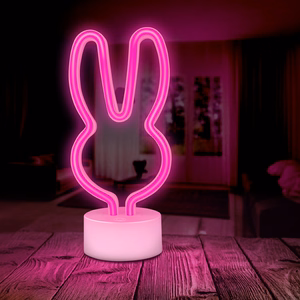 Neon LED on stand RABBIT pink USB-C FSC-10 Forever Light