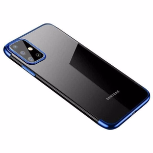 Selge värviga ümbris geel TPU galvaaniline raam Cover for Samsung Galaxy A72 4G sinine