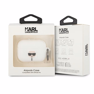 Karl Lagerfeld KLACAPSILGLWH AirPods Pro ümbris valge Silicone Ikonik