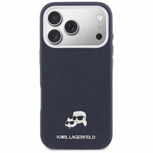 KARL LAGERFELD ümbris IPHONE 17 Pro jaoks, mis ühildub MagSafe KLHMP17L6PFKCLB (PU FW W/ K&C Head Pin) sinine