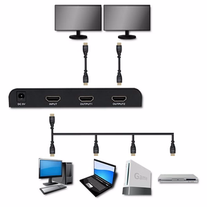 Qoltec 51797 aktiivne HDMI jagur 2 x HDMI 4K x 2K | 6Gb/s | 60Hz