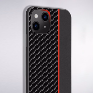 Tel Protect CARBON Ümbris jaoks Xiaomi Redmi 10 Must with punane stripe