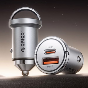 Orico MiniRing Pro 45W USB-A + USB-C autolaadija - hõbedane