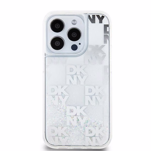 DKNY Liquid Glitter Multilogo ümbris jaoks iPhone 15 Pro - valge