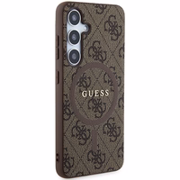 Guess 4G Collection Leather Metal Logo MagSafe Ümbris jaoks Samsung Galaxy S24 - Brown