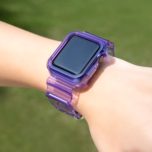 Силиконовый ремешок-браслет с чехлом и подсветкой для Apple Watch 42mm - фиолетовый