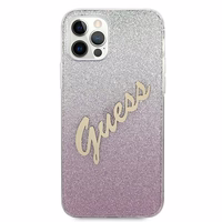 Guess GUHCP12LPCUGLSPI iPhone 12 Pro Max 6.7" roosa/roosa kõvakott Glitter Gradient Script