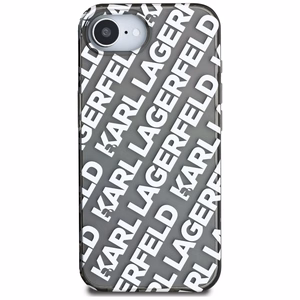 Karl Lagerfeld IML Repeat Logo ümbris jaoks iPhone 16e - hõbedane
