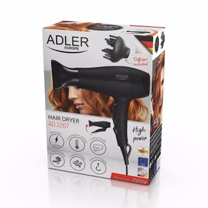 Adler AD 2267 – 2100 W föön 3 temperatuuritaseme ja difuusoriga, must