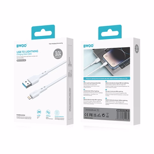 BWOO кабель USB - Lightning 2m 3A белый
