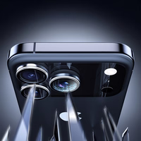 Rock Tempered klaas Pure Series Camera Lens on camera for Iphone 17 Pro/17 Pro Max (lens 3 pieces) hõbedane