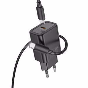 Charger Hoco N60 20W GaN USB-C + USB-C to USB-C cable 1.0m black