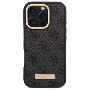 GUESS ümbris jaoks IPHONE 16 Pro Max compatible with MagSafe GUHMP16XU4GPRK (PU 4G Logo Plate) must