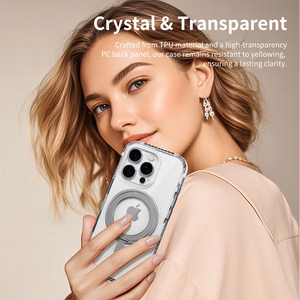 Rock Вращающаяся Подставка Crystal Series магнитная для Iphone 16 чёрная