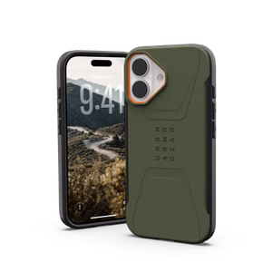 UAG Civilian MagSafe ümbris jaoks iPhone 17 - olive and oranž