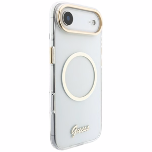 Guess IML Script Metal MagSafe Ümbris for iPhone Air - Clear