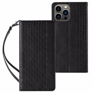 Magnet rihmaga ümbris iPhone 13 Pro pouch rahakott + Mini Lanyard Pendant Black
