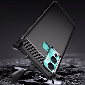 Carbon Case чехол для Infinix Hot 12 Play NFC / Hot 12 Play гибкая силиконовая карбоновая крышка чёрный