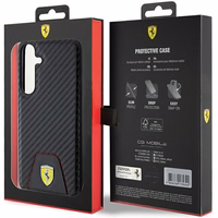 Ferrari Carbon Stitched Bottom ümbris jaoks Samsung Galaxy S24+ - must
