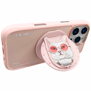 Nimmy Glasses Cool Cat MagSafe Ümbris jaoks iPhone 16 Pro - Roosa