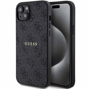Guess 4G Collection Leather Metal Logo MagSafe Ümbris jaoks iPhone 15/14/13 - must